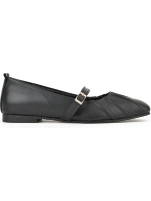 Ziya, Kadın Hakiki Deri Babet 1531054Z3436 Siyah