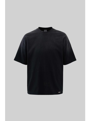 Machinist Erkek Mchnst Yikamali Oversize Siyah Tişört