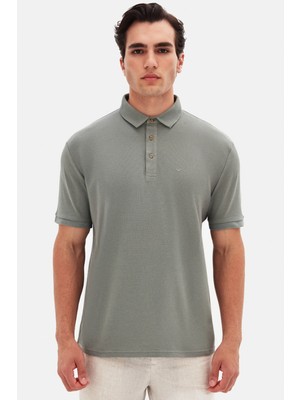 Ds Damat Regular Fit Koyu Yosun Pike Dokulu T-Shirt 4HC146551001M