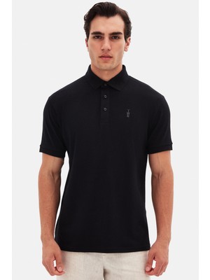 Twn Slim Fit Siyah Pike Dokulu T-Shirt 4EC146011784M