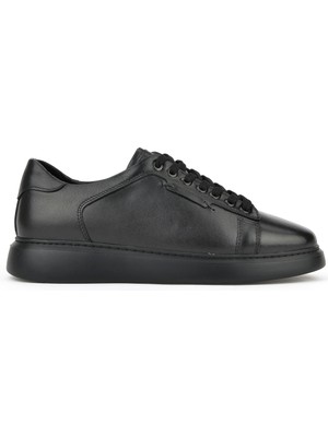 Ziya, Erkek Hakiki Deri Sneaker 151423Z512 Siyah