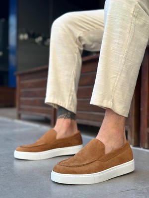 BOA BA0241 Bağcıksız Yüksek Taban Taba Süet Erkek Ayakkabı