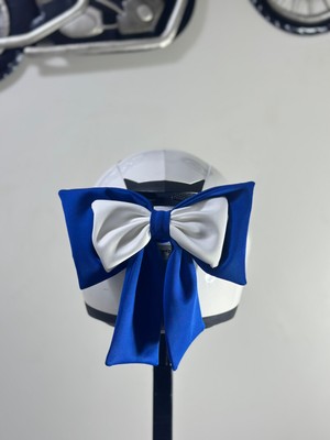 3dpazarıcom Motor & Motosiklet Mavi Beyaz Çift Fiyonk Kask Aksesuarı Kask Dış Aksesuar