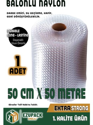Ezupack 50CMX50MT 3 Katlı Balonlu Naylon Patpat Eşya Koruma Naylon Pat Pat - Dayanıklı Ambalaj