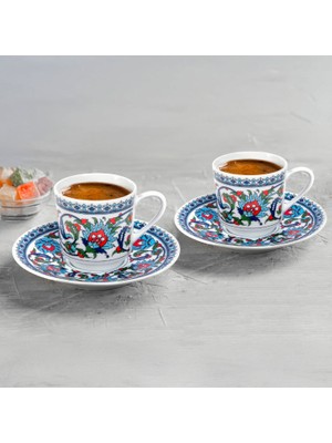 Güral Porselen Gözde Duble Topkapı Kahve Fincan Seti 4 Kişilik
