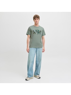 Jack & Jones Erkek Logo Baskili Tisört - Geplas