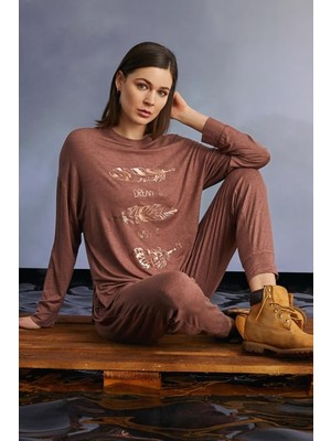 Monamise Çiçek Baskılı ''dream It Wish It!'' Pijama Takımı