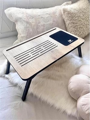 Foldaway Telefon ve Tablet Bölmeli Katlanır Ayaklı Laptop Sehpası Notebook Bilgisayar