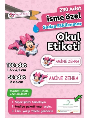 Okul Etiketi Kalem Defter Etiketi Özel Isim Yazılabilen Etiket 230 Adet Yırtılmaz Pvc Etiket