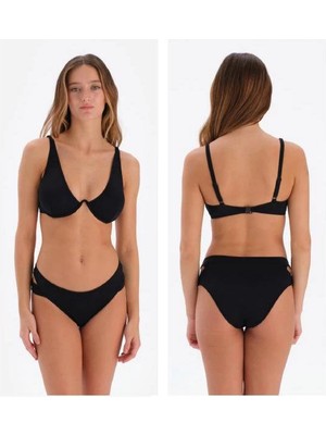 Eros Kadın Balenli Bikini Seti Siyah Renk Poliamid Kumaşla Plajda Şıklık Sunar