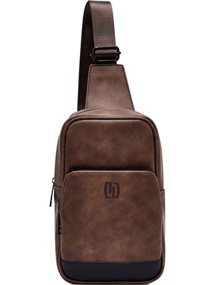Şık Kahverengi Erkek Çapraz Çanta, Günlük Kullanım Için Uygun