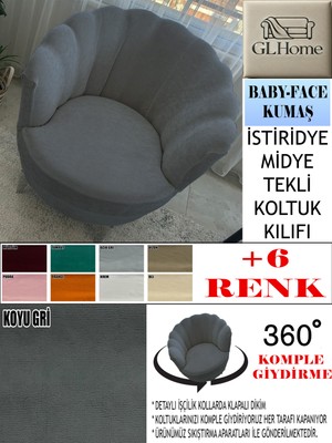 Babyface Kumaş Tekli & Berjer Koltuk Kılıfı, Papatya,istiridye, Midye Model Koltuk Kılıfı