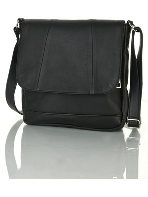 Hakiki Deri Mini Crossbody Unisex Çapraz Çanta Siyah