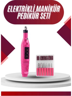 Elektrikli Profesyonel Manikür Pedikür Seti Değiştirilebilir Başlık Seçeneği
