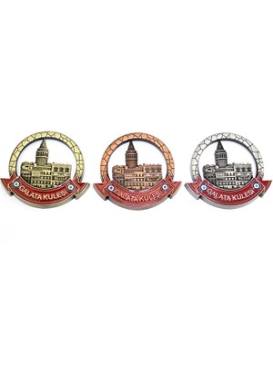 Istanbul Temalı Metal Magnet Galata Kulesi Yuvarlak Tasarım
