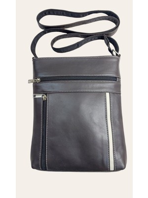 Hakiki Deri Unisex Postacı Çanta, Şık ve Kullanışlı Kahverengi Model