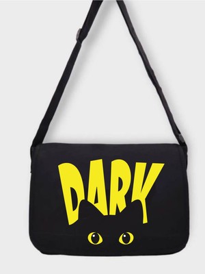 Siyah Kanvas Postacı Çantası, Unisex Sokak Tarzı Okul ve Günlük Kullanım