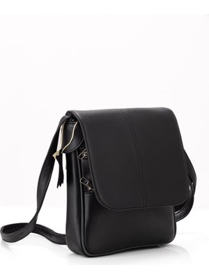 Hakiki Deri Siyah Çapraz Postacı Çanta, Şık ve Kullanışlı Tasarım