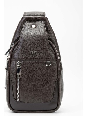 Erkek Hakiki Deri Kahverengi Taşınabilir Günlük Çanta