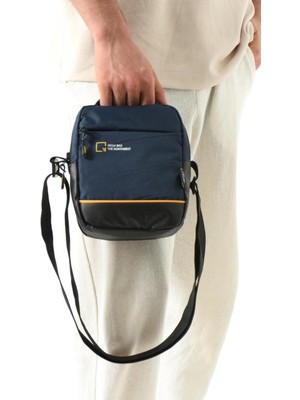 Lacivert Erkek Omuz ve El Çantası 23X14 Cm, Çapraz Askılı, Paraşüt Kumaş