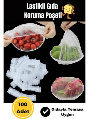 Smoothly Lastikli Buzdolabı Poşeti 100 Adet - Kullan At Gıda Bonesi Strech Kapak - Tabak Bonesi