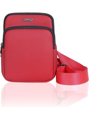 Erkek Için Şık, Kırmızı Suni Deri Postacı Çantası, Pratik ve Modern Tasarım