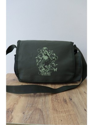 Woodhub Eras Tour Baskılı Haki Unisex Postacı Çanta Kullanışlı Tekstil Aksesuar