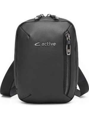 Küçük Erkek Omuz Çantası Poly Kumaş Siyah 8749