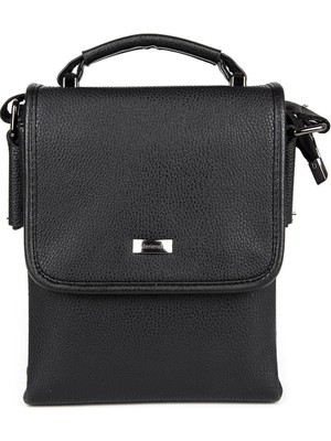 Şık Siyah Uzun Askılı Deri El Çantası