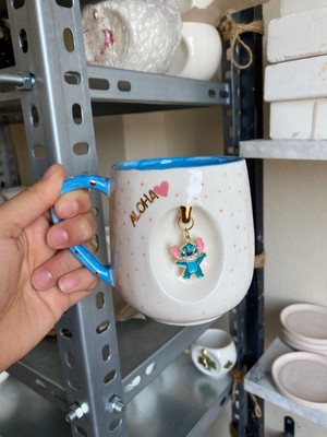 El Yapımı Stitch Seramik Kupa