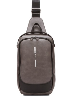 Gri Çok Fonksiyonlu Çapraz Sırt ve Göğüs Çantası