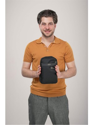 Şık ve Kullanışlı Uniseks Çapraz Çanta, Siyah Renk, Modern Tasarım