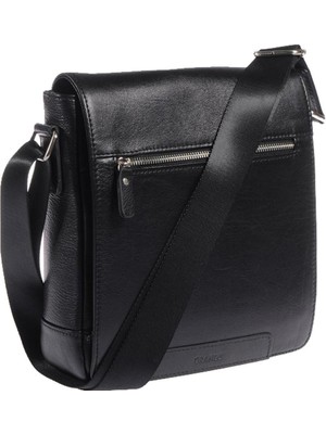 Hakiki Deri Erkek Postacı Çantası Siyah Şık ve Dayanıklı, Rahat Kullanım.