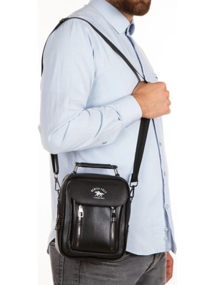 Siyah Erkek El ve Omuz Çantası, Suni Deri, Telefon Bölmeli, Günlük Kullanım