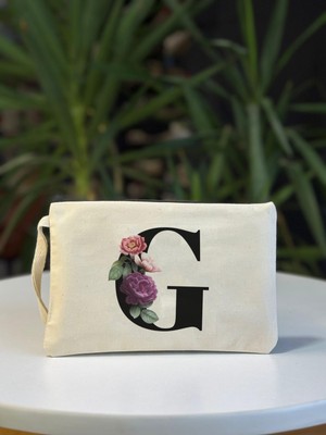 Bej G Harf Baskılı Şık Clutch Çanta, Tarzınıza Uygun ve Hafif Tasarım