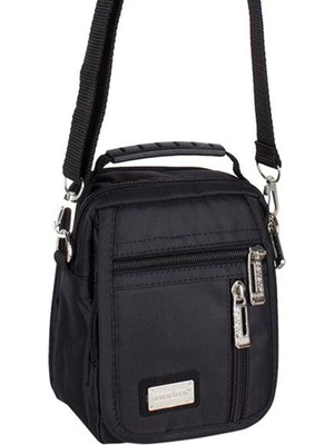 Şık Erkek Siyah Çok Gözlü Askılı El Çantası, Günlük Kullanım Için Uygun