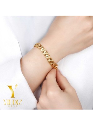 Şık El Işçiliği Altın Kaplama Bileklik, Zarif ve Özgün Tasarım Ile.