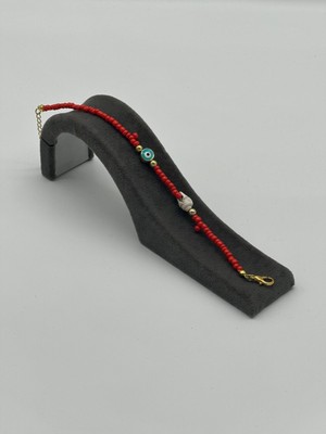 Kırmızı Boncuklu Şık Kadın Bileklik, Zarif Takı Seçeneği