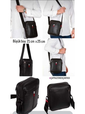 Büyük Boy Erkek Poste Çantası, Siyah, Şık ve Kullanışlı Tasarım