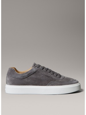 Calvin Klein Inek Derisi Antrasit Erkek Günlük Ayakkabı Clean Cup Low Laceup Oxf Su