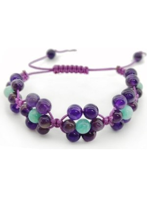 Mor Taşlı, Sertifikalı Makrome Bileklik, Şık ve Doğal Takı Seçeneği