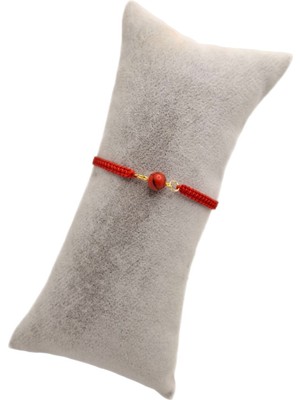 Kırmızı Havlit Doğal Taş Makrome Örgü Bileklik, Şık ve Doğal Aksesuar.