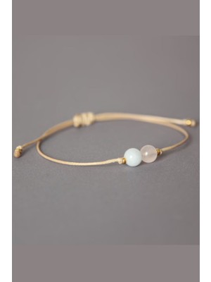 Çok Renkli Doğal Taş Bileklik, Zarif ve El Işçiliği, Şans ve Aşk Dileği