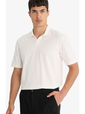 DeFacto Regular Fit Polo Yaka İnce Dokulu Kısa Kollu Tişört F8477AX25AU