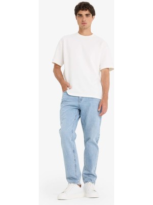 DeFacto %100 Pamuk 90's Slim Fit Dar Kalıp Yüksek Bel Dar Paça Jean Yıkamalı Pantolon E1371AX25AU