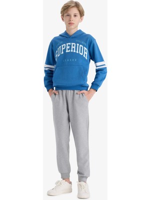 DeFacto Erkek Çocuk 2'li Takım Baskılı Kapüşonlu Sweatshirt Eşofman Altı