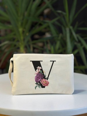 V Harfli Hambez Clutch Çanta Bej Şık ve Zarif Tasarım