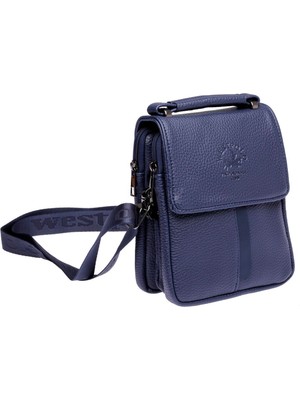 Lacivert Erkek El ve Omuz Askılı Küçük Boy Çanta