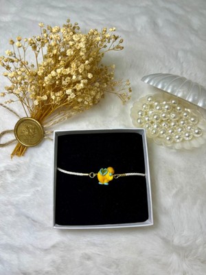 El Işi Murano Cam Bileklik, Canlı Sarı Renk Detaylarıyla Şık Takı Seçeneği