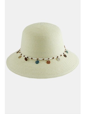 Ahes Shopping Boncuk Örme Hasır Şapka